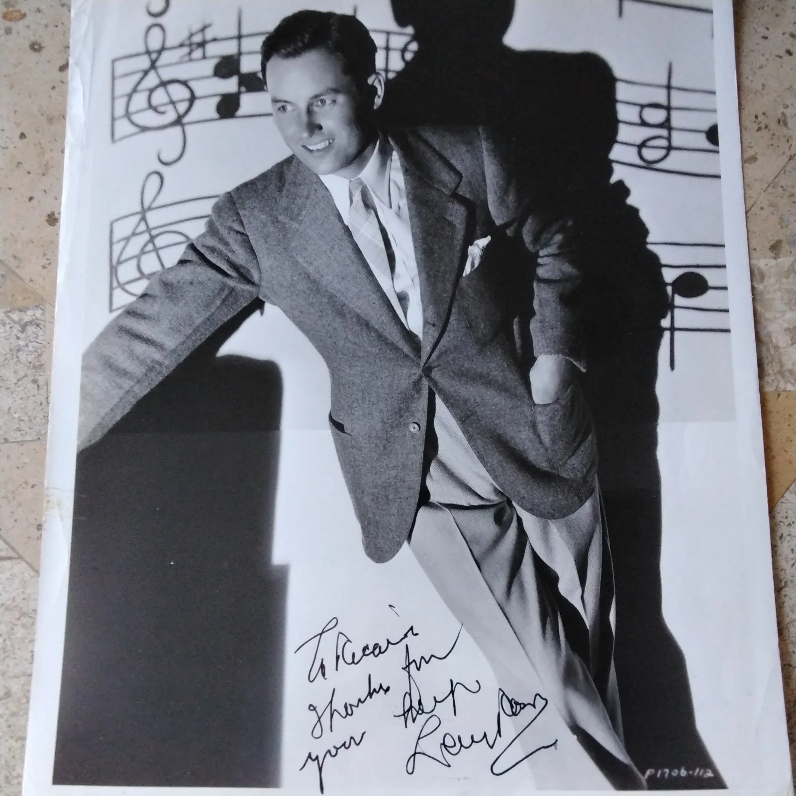 Lanny Ross SIGNED Photo 30s Radio Movie Singer Moonlight & Roses Laby Objects, изображение 2