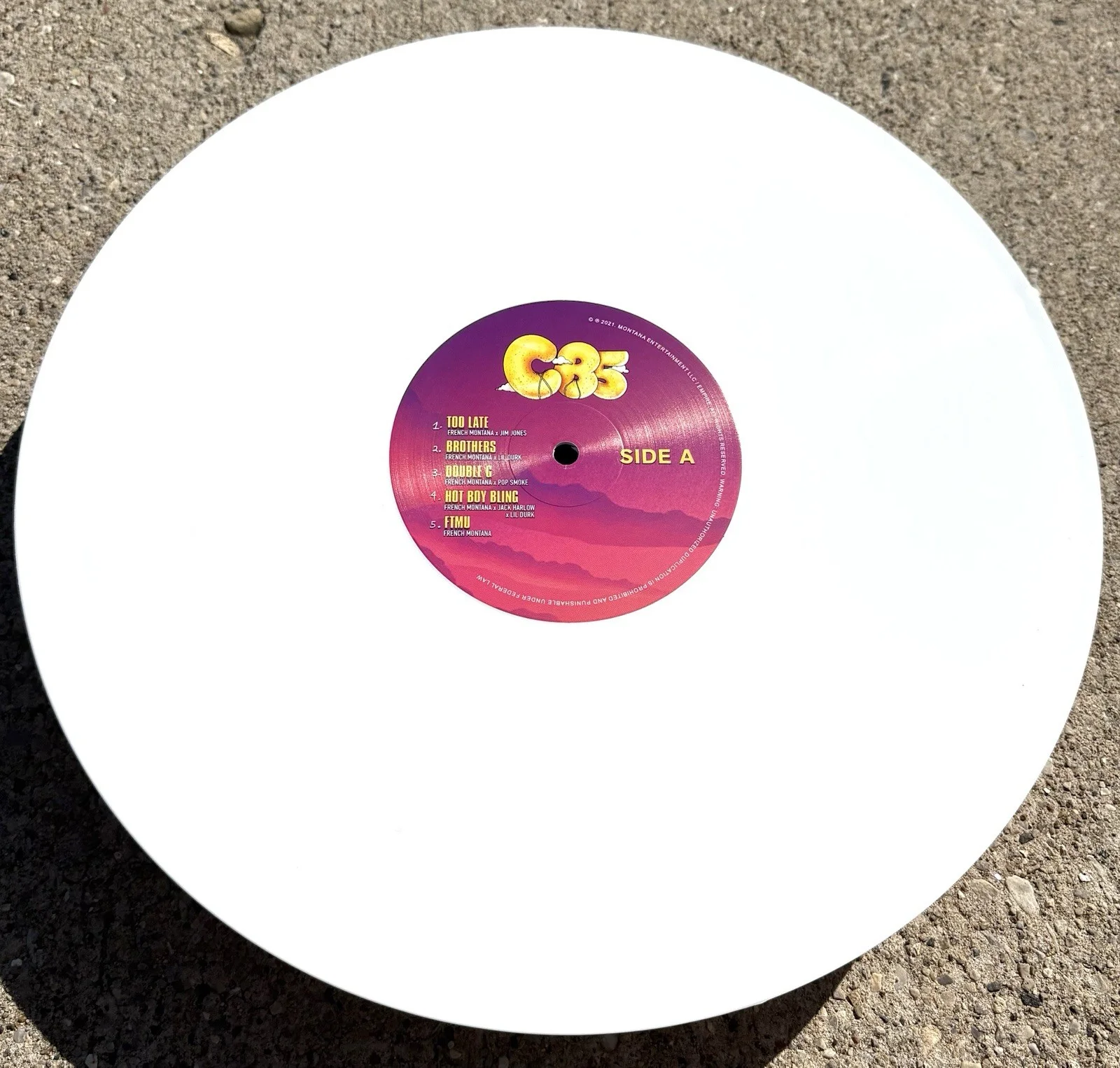 CURREN$Y & FRENCH MONTANA SIGNED White Vinyl JSA COA Cb5 RAP HIP HOP, изображение 5