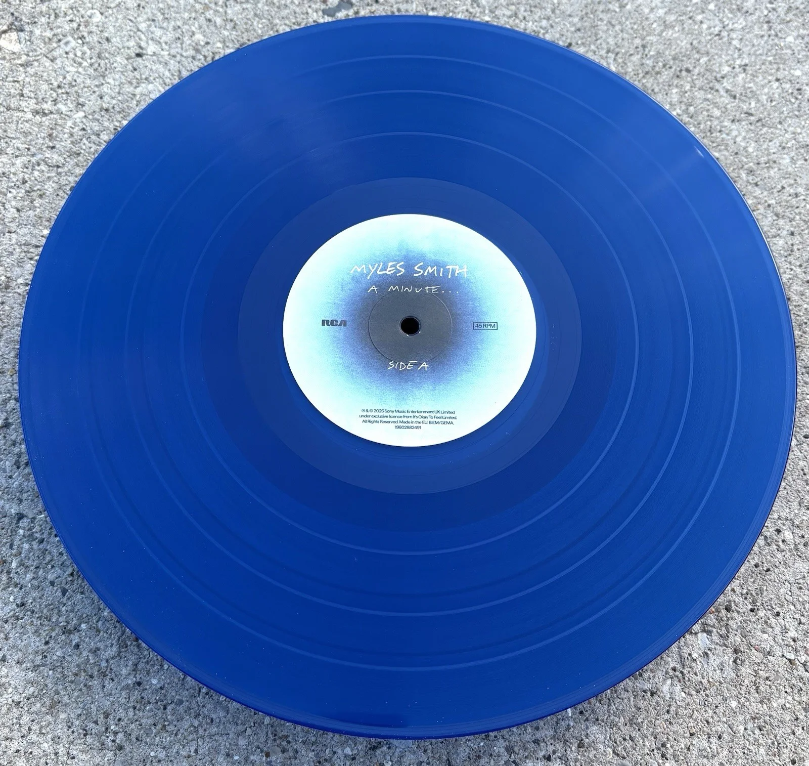 MYLES SMITH SIGNED Blue Vinyl JSA COA A Minute, image 4
