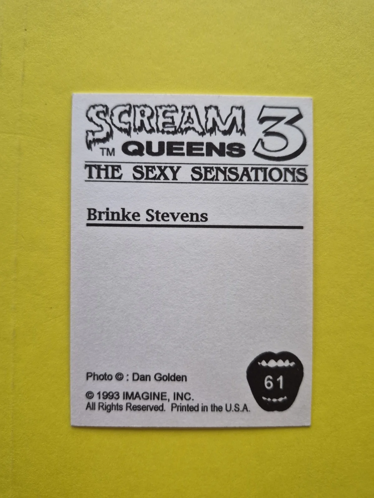 Brinke Stevens — Brinke Stevens, Scream Queen Trading Card, No Inscription. Signed, Autographed, изображение 2