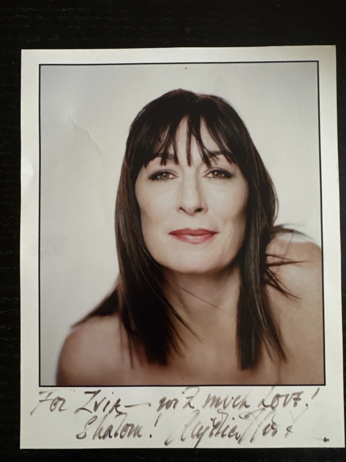 Angelica Huston — VTG HAND SIGNED ANGELICA HUSTON 8x10 TO ZIVIA HOLMS CELEB PSYCHIC