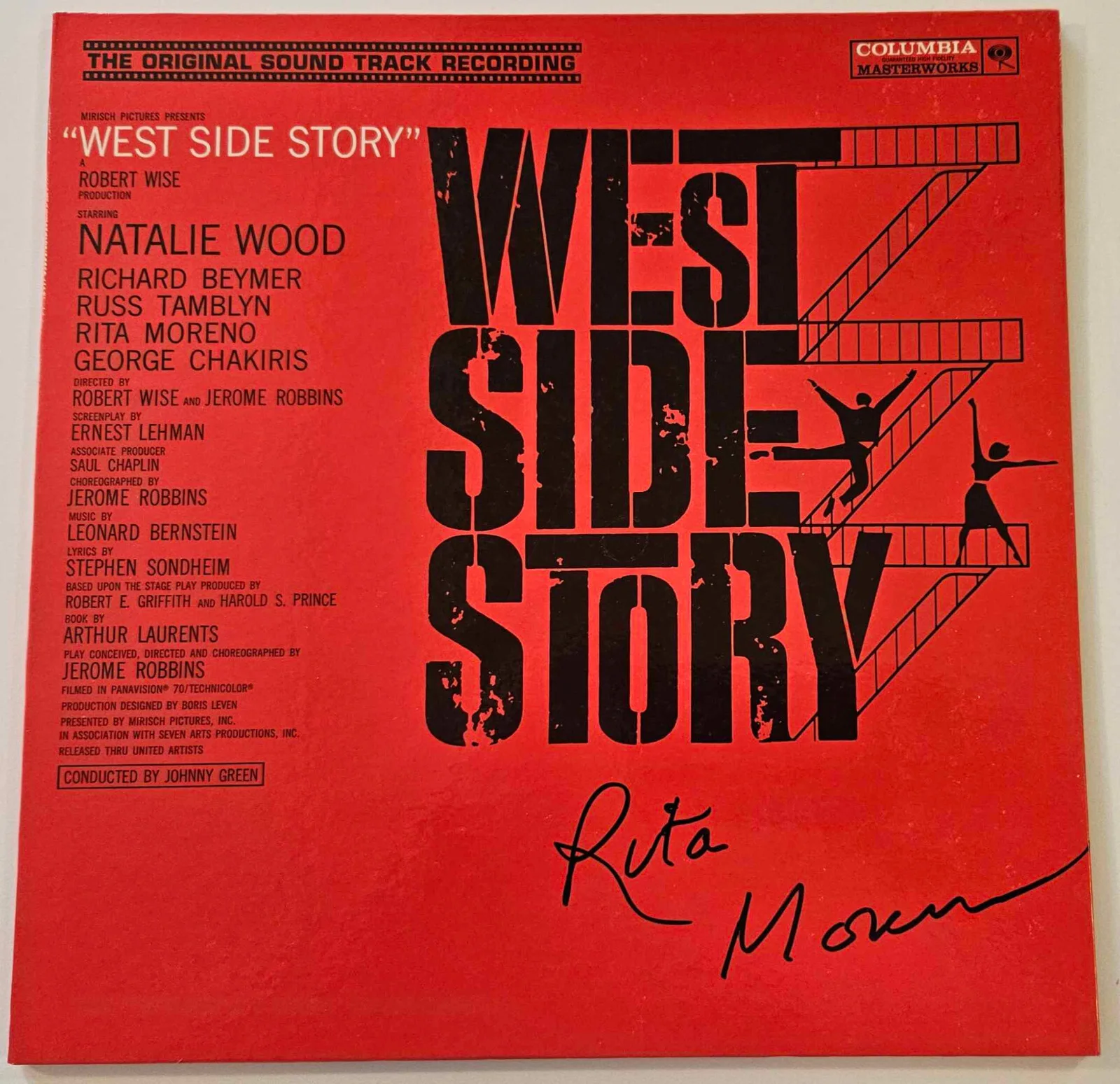 Rita Moreno — RITA MORENO SIGNED RECORD ALBUM WEST SIDE STORY AUTO BECKETT BAS BV03869