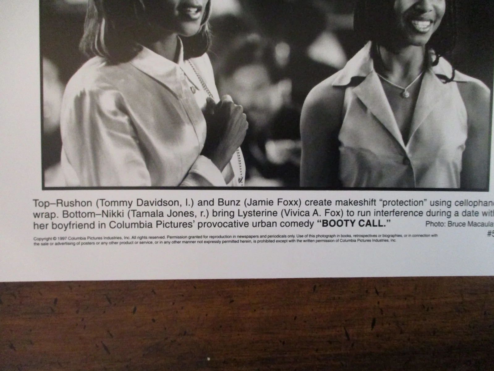 Vivica A. Fox/Tamala Jones/Tommy Davidson/Jamie Foxx(BOOTY CALL)1997 B&W Photo, изображение 3