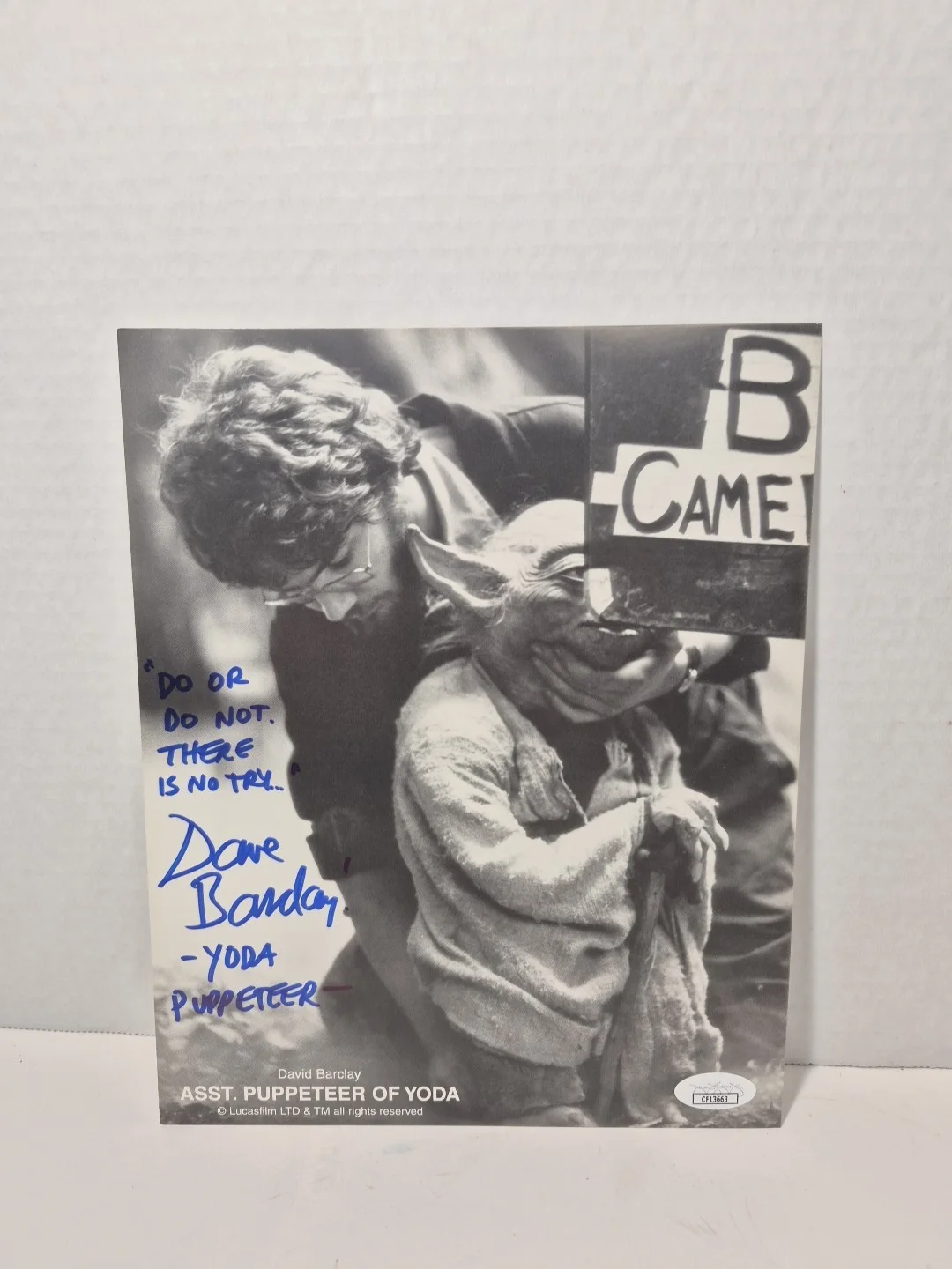 David Barclay — David BARCLAY Signed 8x10 PHOTO STAR WARS YODA JSA COA-A503, изображение 2