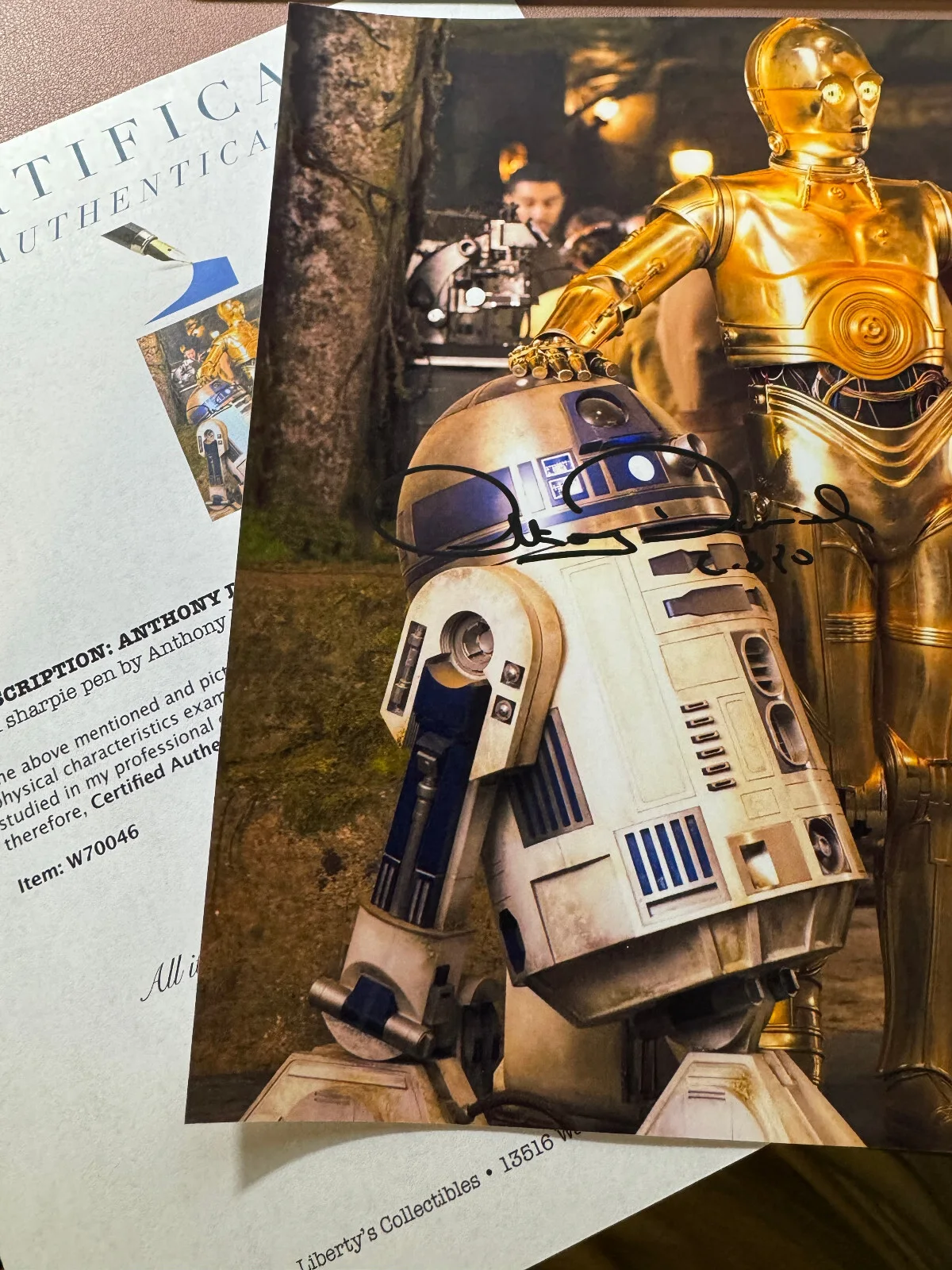 ANTHONY DANIELS — Anthony Daniels signed•Star Wars• C-3PO•Color 8x10 Photograph w COA, изображение 2