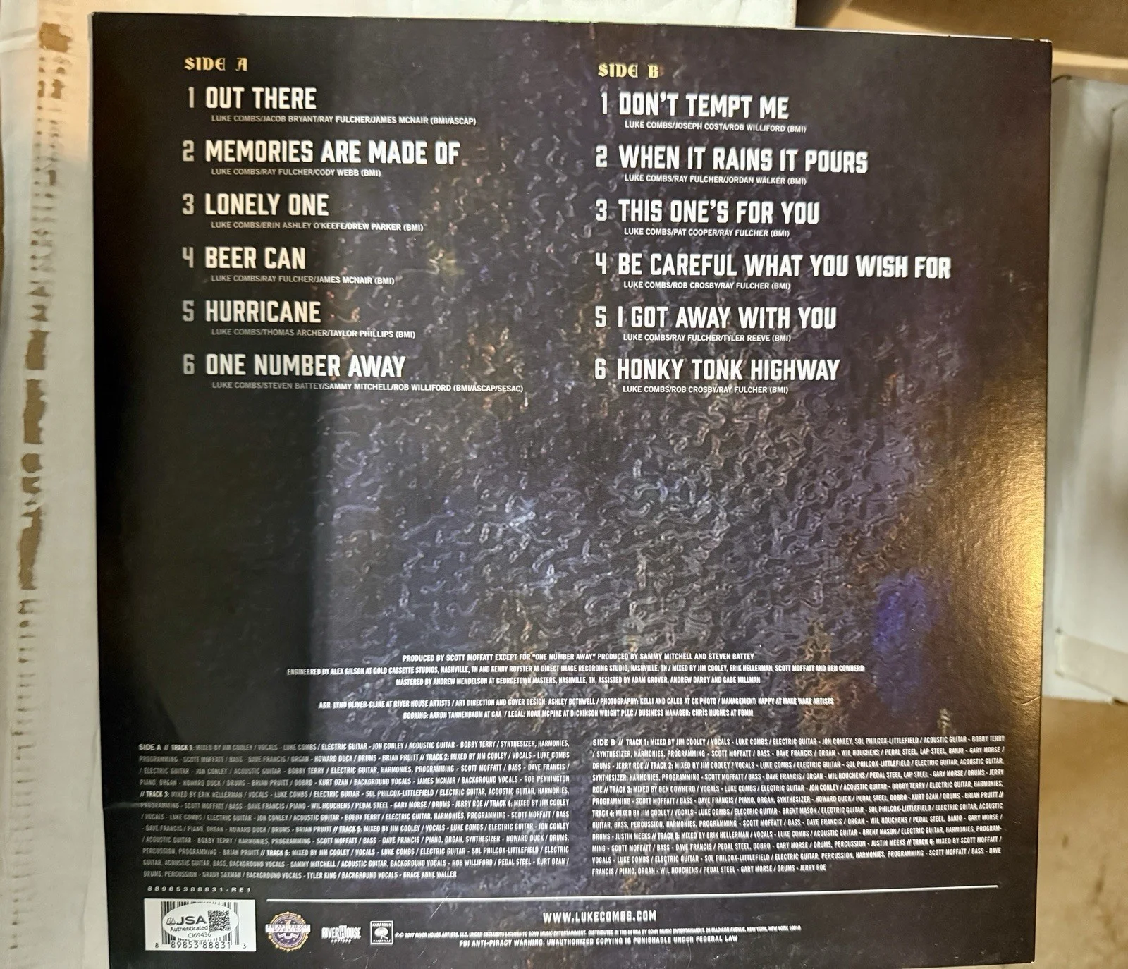 Luke Combs Signed Autographed Vinyl LP Album Record This One’s For You JSA COA, изображение 2