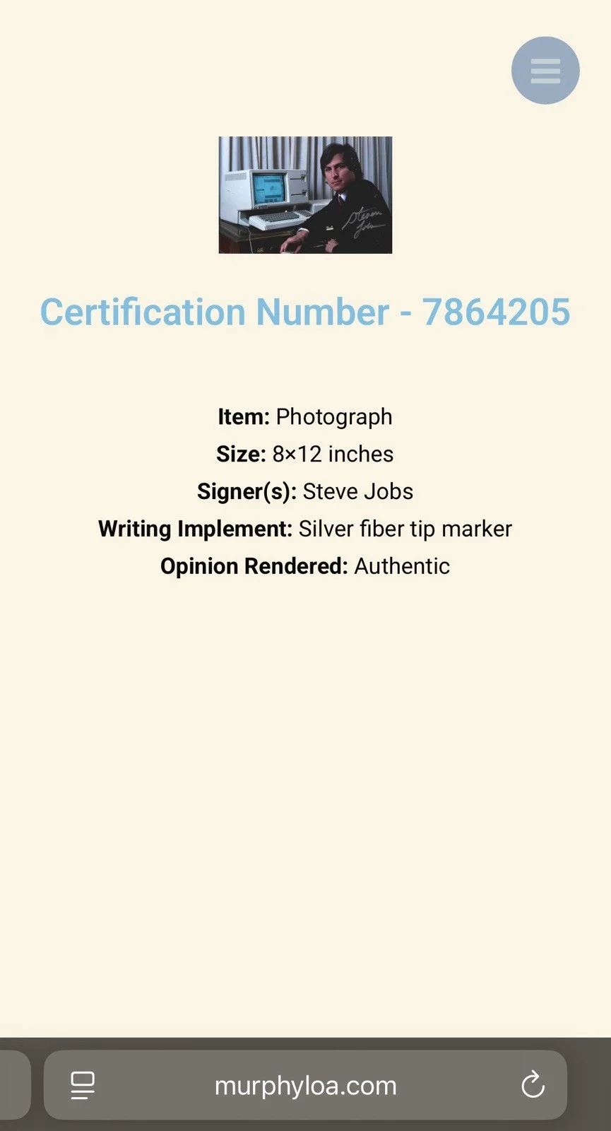 Steve Jobs Signed 8x12 Color Glossy Photograph With COA, image 5
