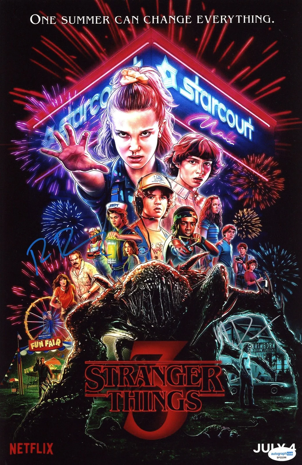 Matt Duffer, Ross Duffer — Ross & Matt Duffer "Stranger Things" Creators AUTOGRAPHS Signed 11x17 Photo ACOA