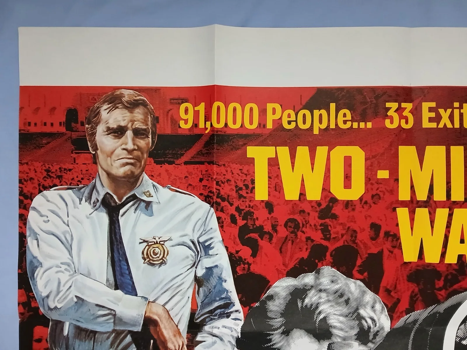 TWO MINUTE WARNING (1976) original UK quad poster - Charlton Heston sniper drama, изображение 2