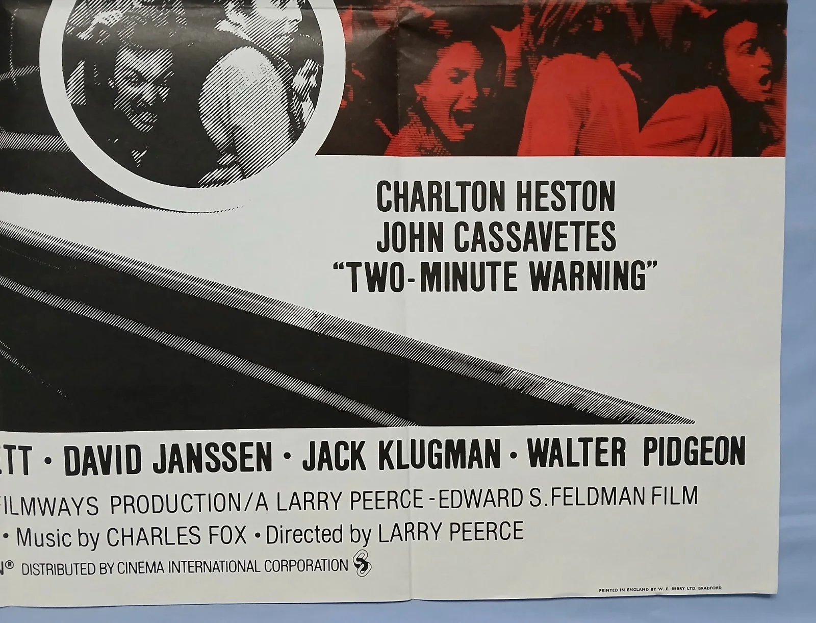 TWO MINUTE WARNING (1976) original UK quad poster - Charlton Heston sniper drama, изображение 5