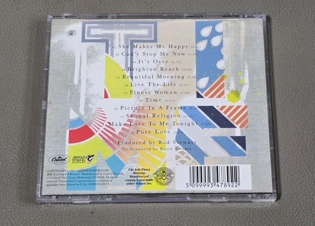 RARE! ROD STEWART Signed Autograph Auto "Time" CD, image 2