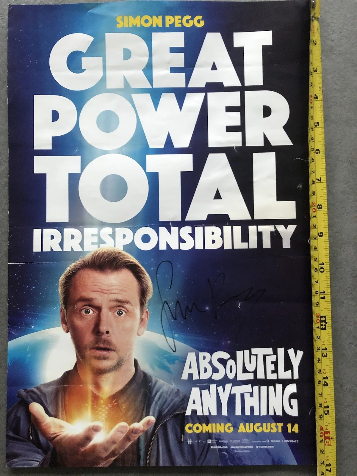 Signed Mini Poster Simon Pegg - Absolutely Anything, image 4