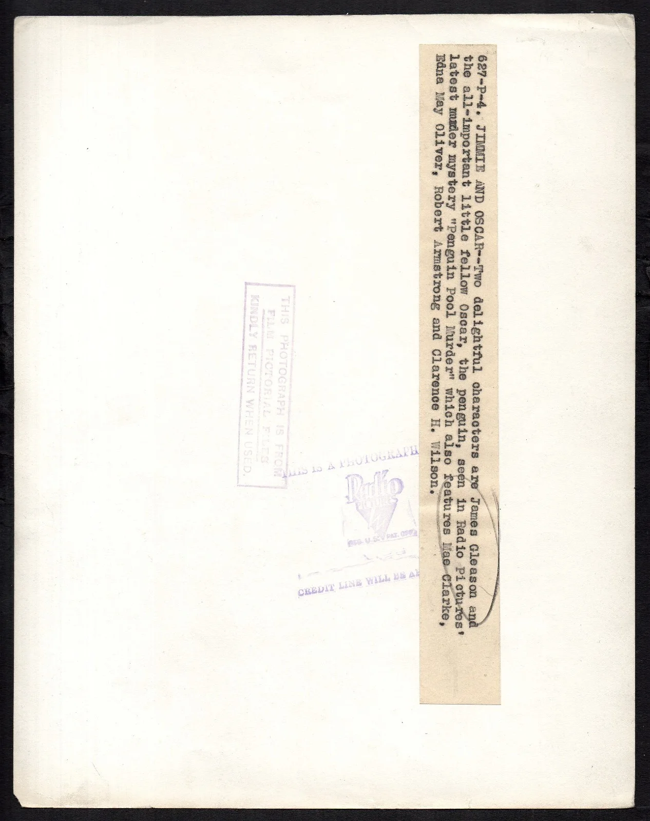 PENGUIN POOL MURDER 1932 James Gleason 10x8 PORTRAIT, image 2