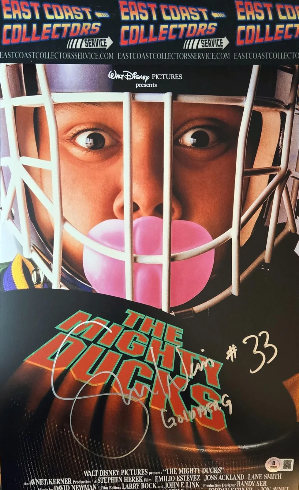SHAUN WEISS — SHAUN WEISS Autographed DISNEYS THE MIGHTY DUCKS MINI POSTER BECKETT COA HOLO