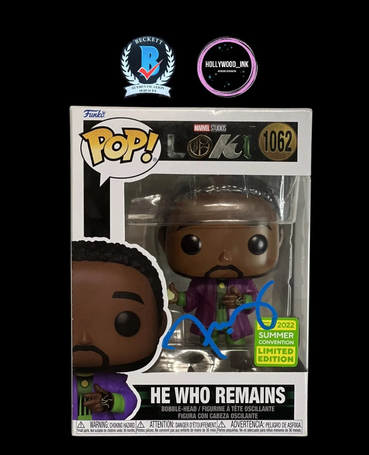 Jonathan Majors — JONATHAN MAJORS SIGNED LOKI HE WHO REMAINS FUNKO POP 1062 BECKETT BH050062