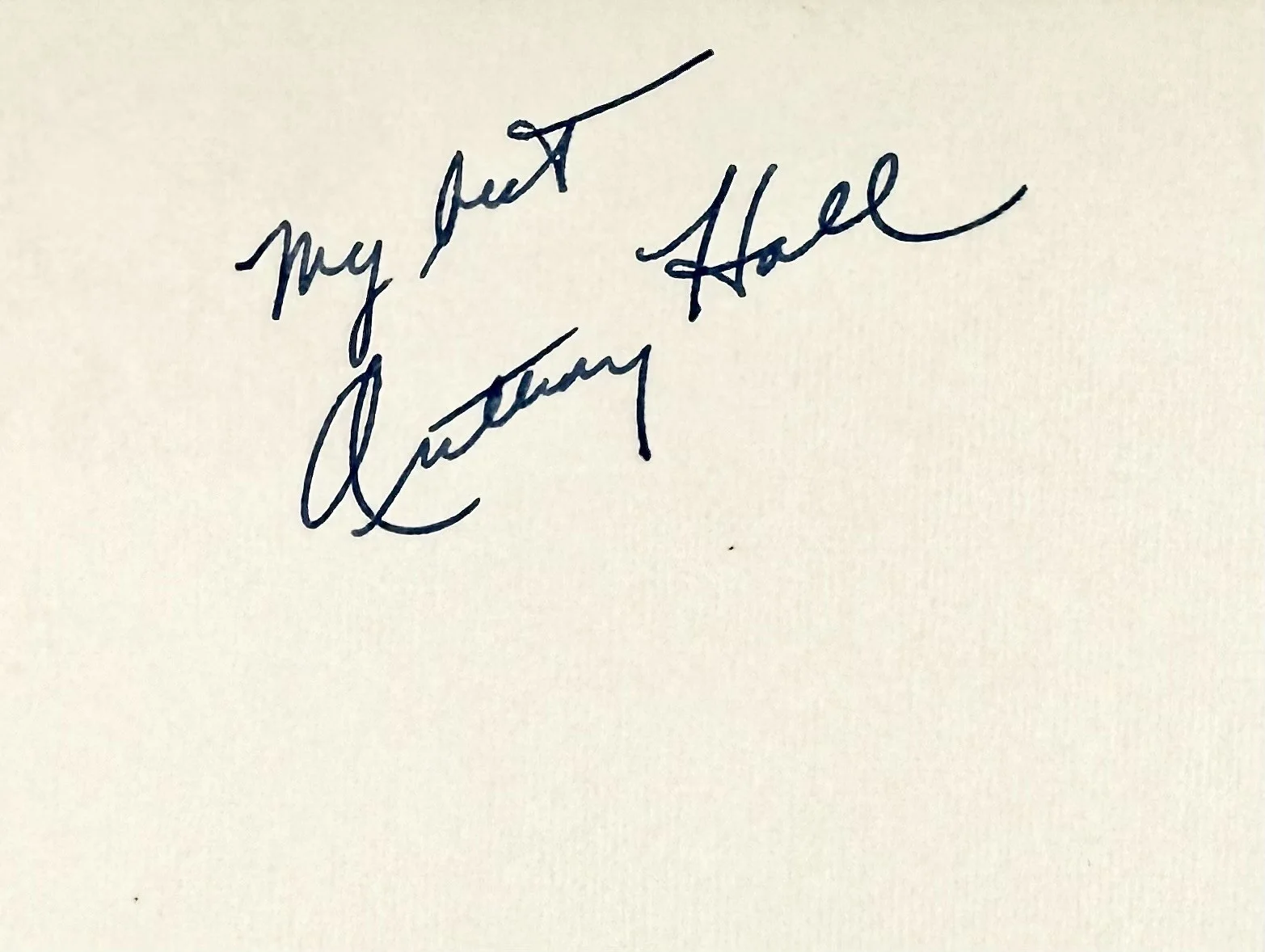 Anthony Hall aka Sal Ponti — ANTHONYY HALL AKA SAL PONTI Signed Autograph 4"x 6" INDEX CARD ALFRED HITCHCOCK, изображение 2