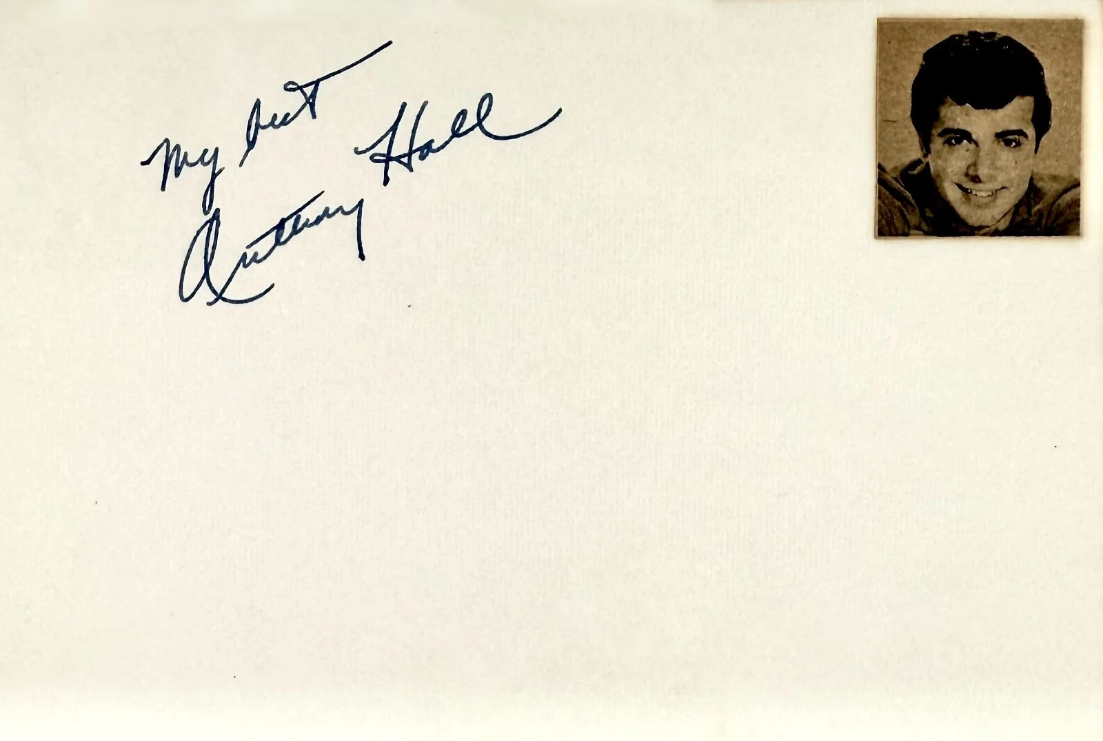 Anthony Hall aka Sal Ponti — ANTHONYY HALL AKA SAL PONTI Signed Autograph 4"x 6" INDEX CARD ALFRED HITCHCOCK, изображение 4