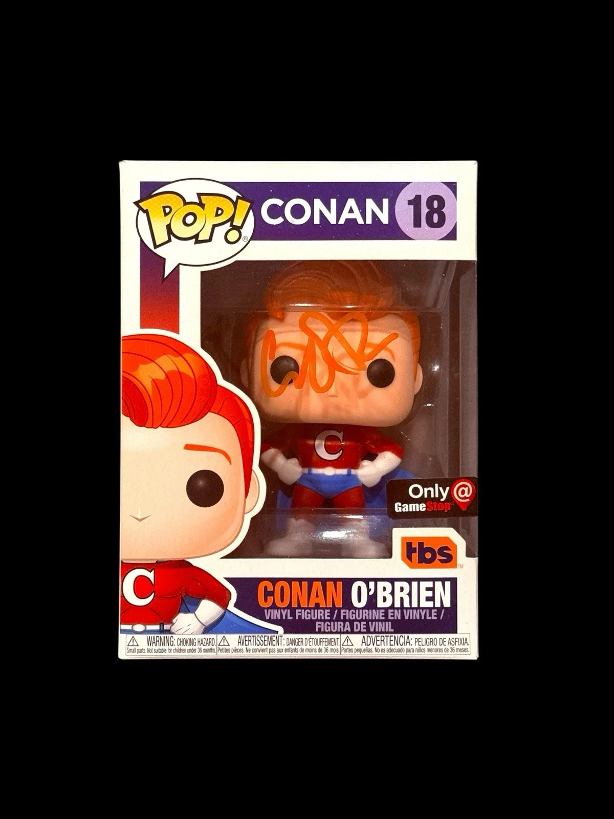 CONAN O'BRIEN — CONAN O'BRIEN SIGNED FUNKO 18 SUPER CONAN AUTHENTIC AUTOGRAPH BECKETT BQ95579, изображение 2