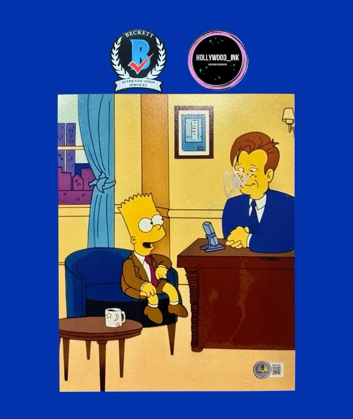 Conan O'Brien — CONAN O’BRIEN SIGNED AUTOGRAPH 8x10 THE SIMPSONS PHOTO BECKETT BQ95700