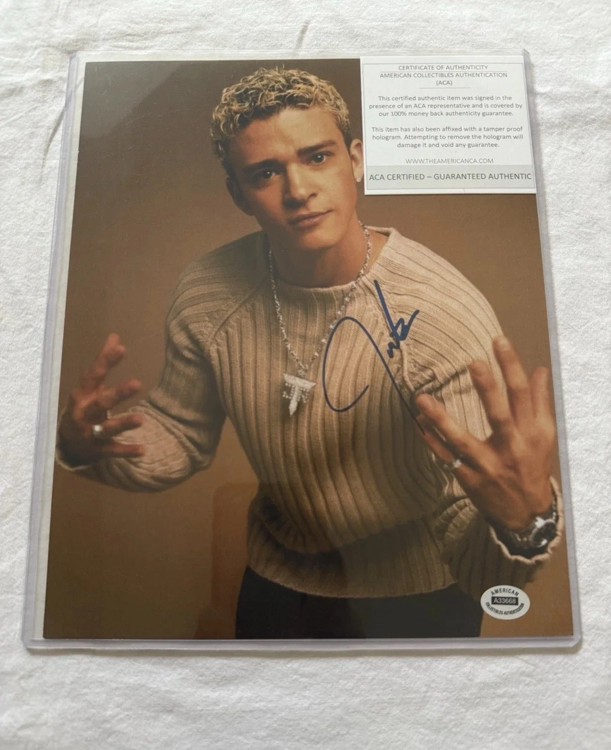 Justin Randall Timberlake "Prince of Pop" Signed Autographed 8x10 Photo W/COA, изображение 4