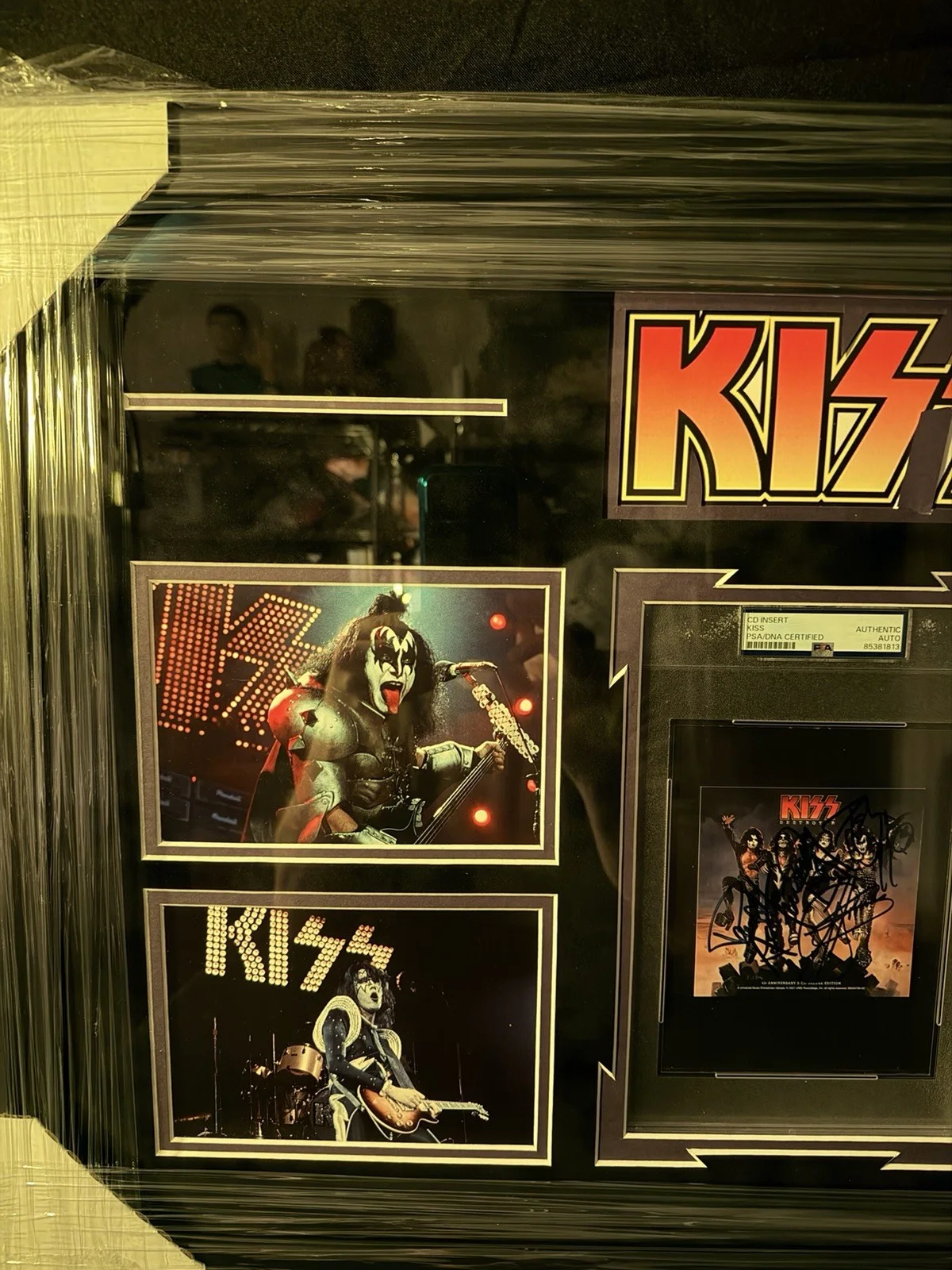 Kiss Original Band Signed Destroyer CD Insert Gene /Paul /Peter /Ace PSA Framed, image 3