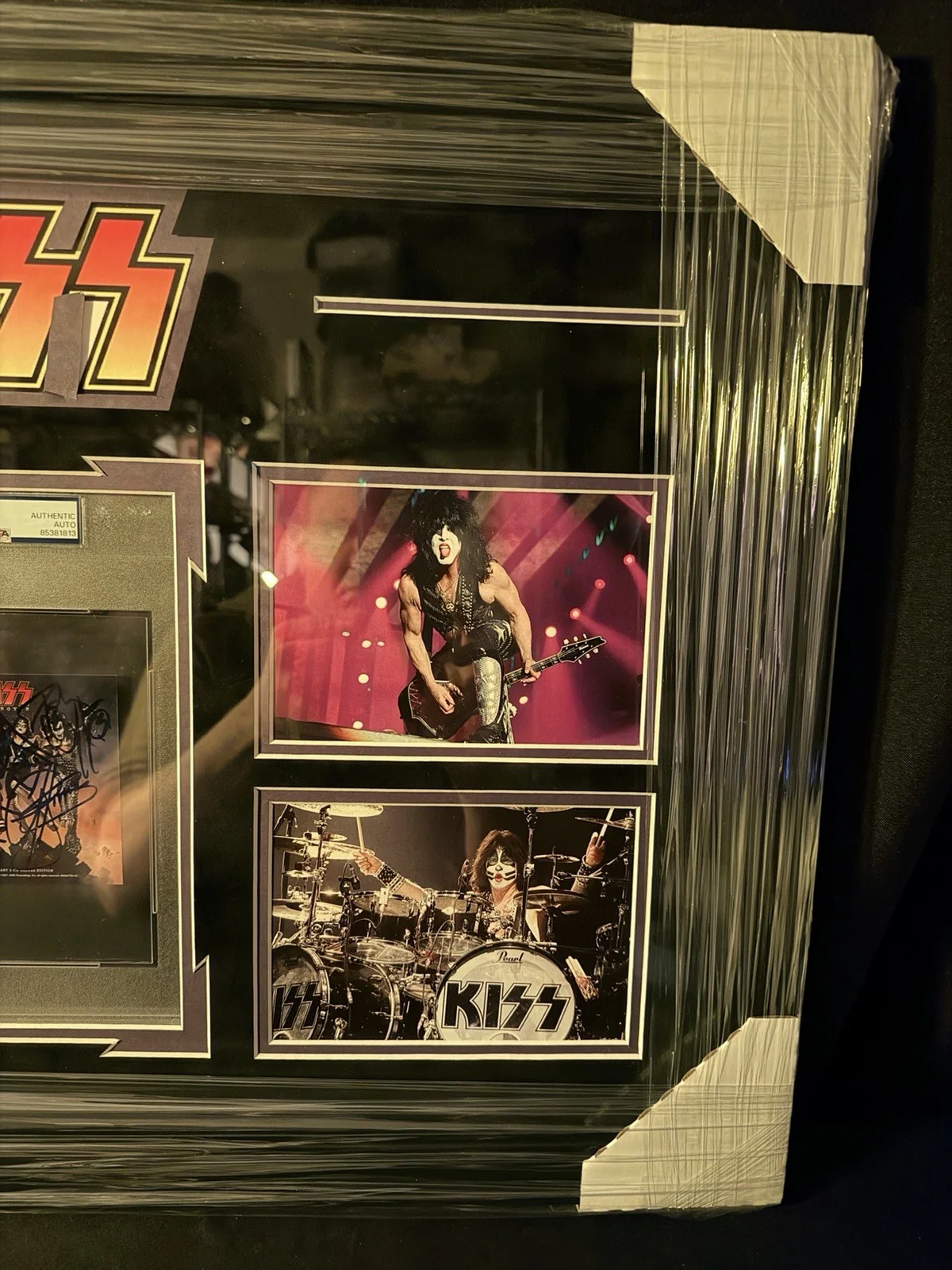 Kiss Original Band Signed Destroyer CD Insert Gene /Paul /Peter /Ace PSA Framed, image 4