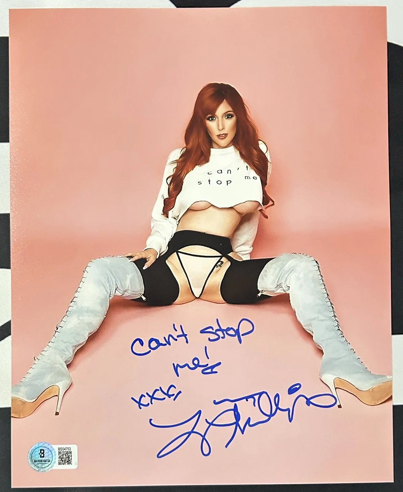 Lauren Phillips — Lauren Phillips Signed 8x10 Photo. Adult Star. Beckett COA. Playboy Model. A80