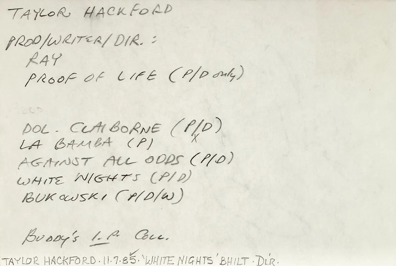 Taylor Hackford — TAYLOR HACKFORD Signed Autographed 4"x 6" INDEX CARD The Devil's Advocate PARKER, image 5