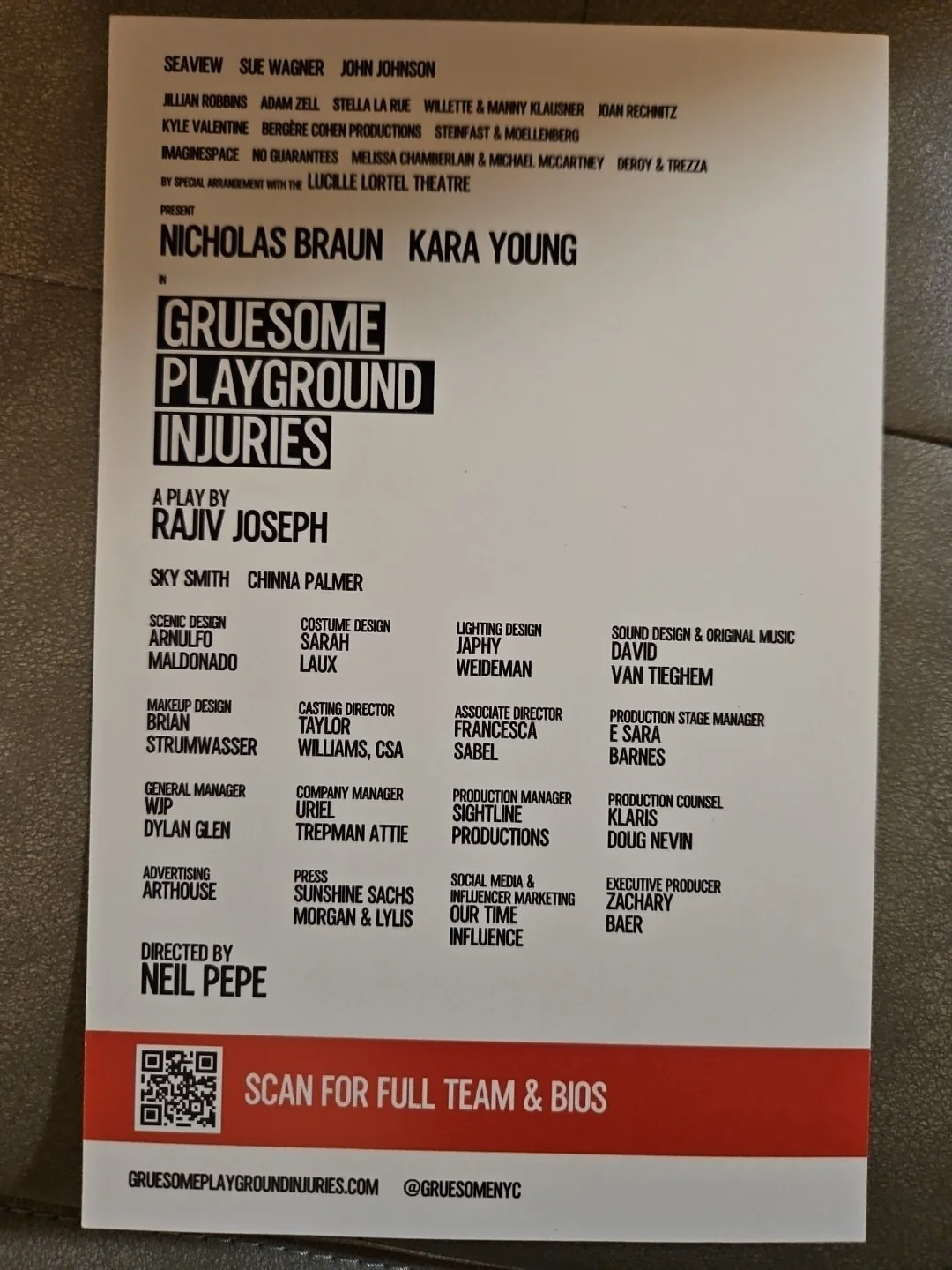 Kara Young, Nicholas Braun — Gruesome Playground Injuries Full Cast Signed Program- Kara Young Nicholas Braun, image 4