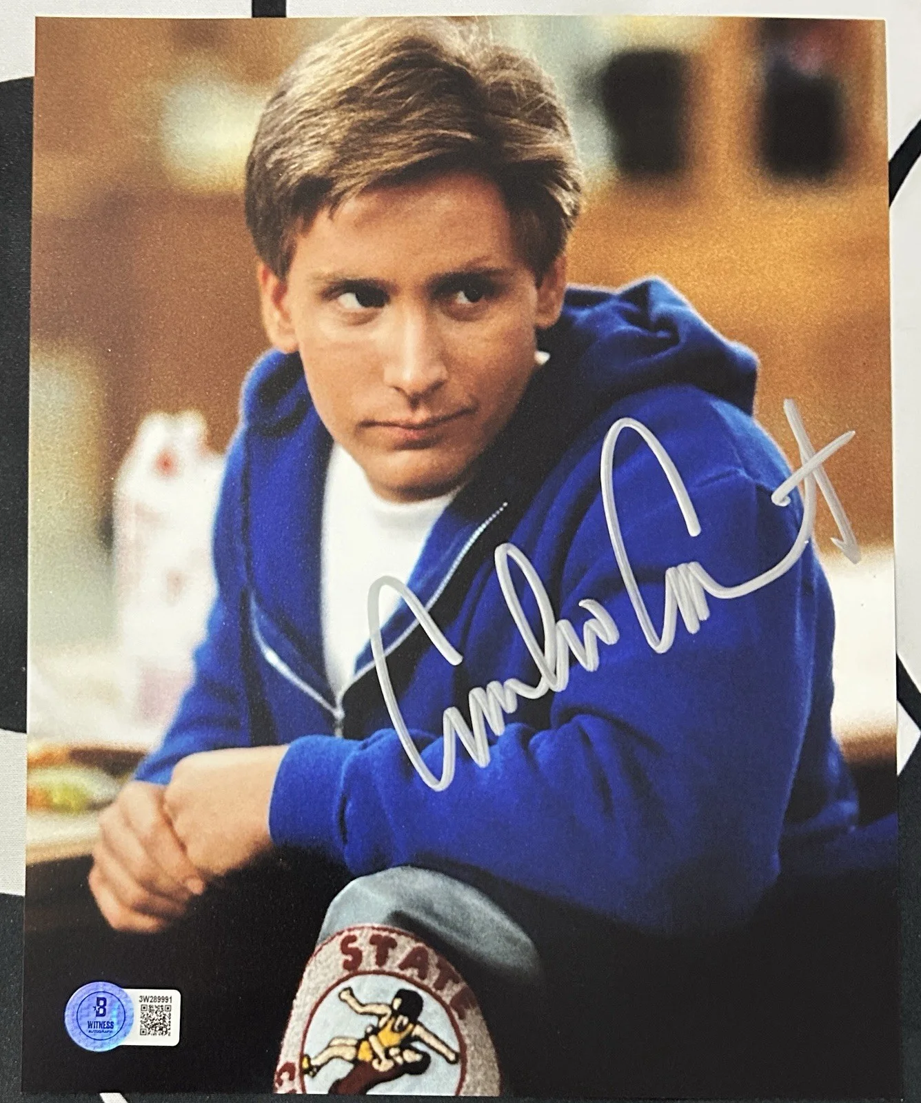 Emilio Estevez — Emilio Estevez Signed Breakfast Club 8x10 Photo. Beckett COA. Andrew Clark.