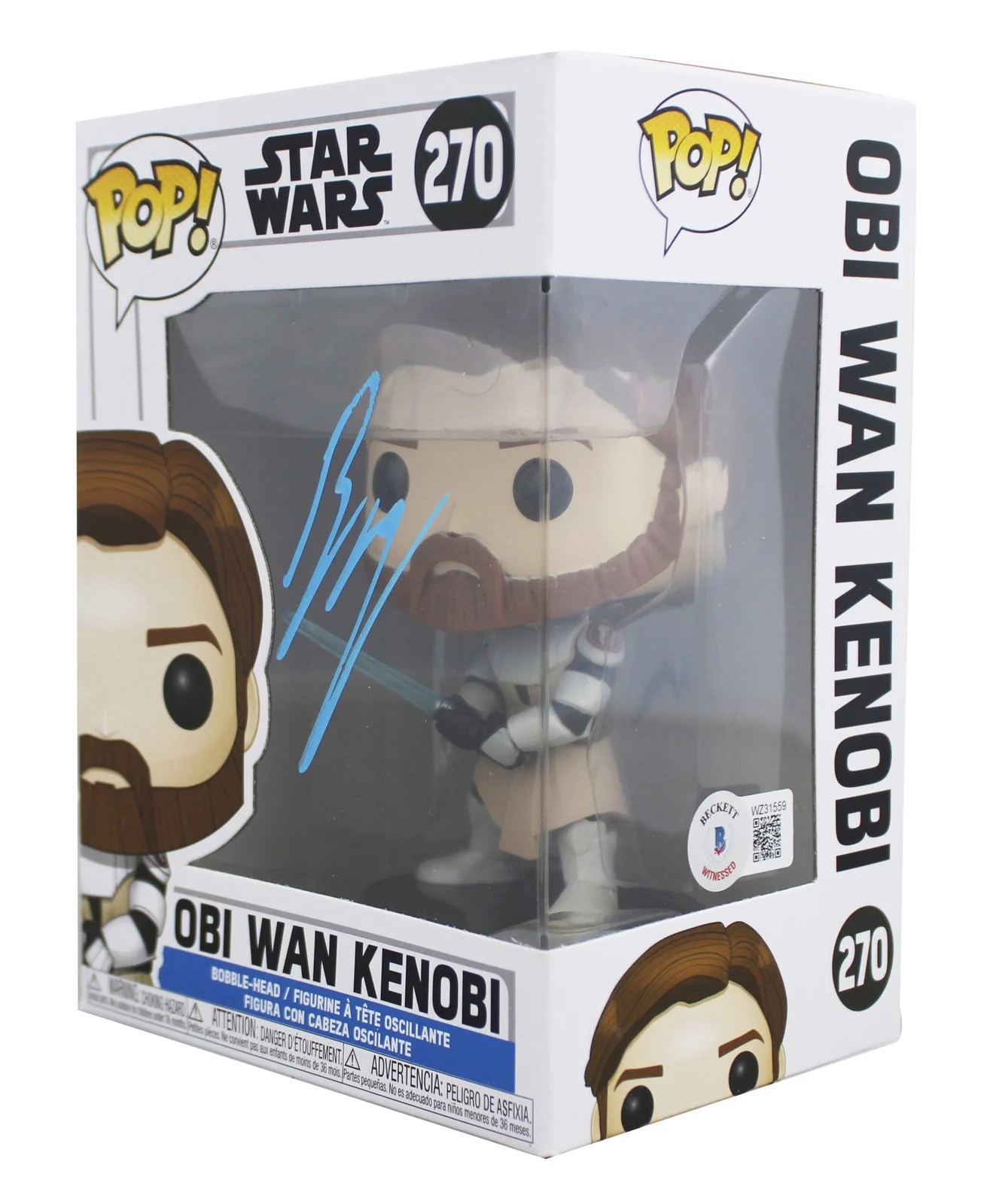 Ewan McGregor — Ewan McGregor Star Wars Signed Obi Wan Kenobi #270 Funko Pop Vinyl Figure BAS W, изображение 2