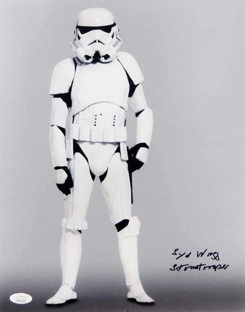 Syd Wragg — Syd Wragg Autographed Full Body 11x14 Photo w/ Stormtrooper - JSA Auth *Black, image 4