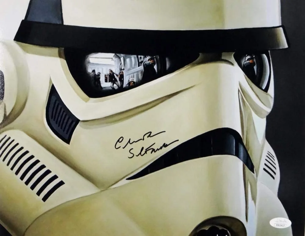 Chris Bunn — Chris Bunn Autographed 11x14 Mask Close Up Photo w/ Stormtrooper-JSA Auth *Black, image 4