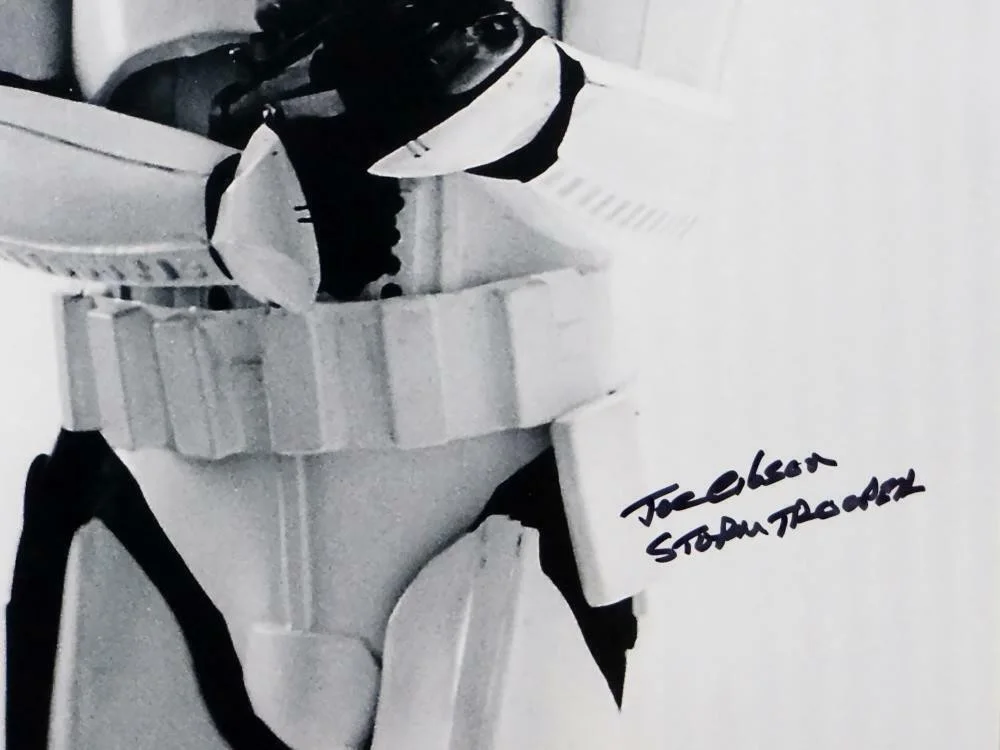 Syd Wragg — Joe Gibson Autographed 11x14 Photo From Movie w/ Stormtrooper - JSA Auth *Black, image 2
