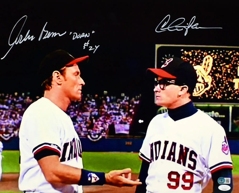 Charlie Sheen & Corbin Bernsen — Charlie Sheen/Corbin Bernsen Signed Major League 16x20 Photo- Beckett W / JSA