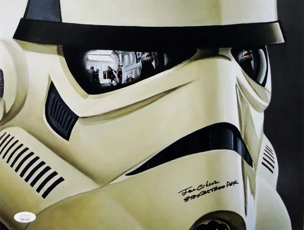 Syd Wragg — Joe Gibson Autographed 11x14 Mask Close Up Photo w/ Stormtrooper-JSA Auth *Black, image 4