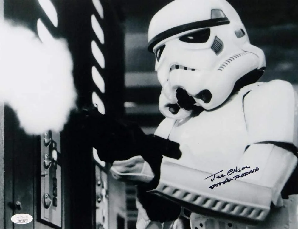 Syd Wragg — Joe Gibson Autographed 11x14 Firing Gun Photo w/ Stormtrooper - JSA Auth *Black, изображение 4