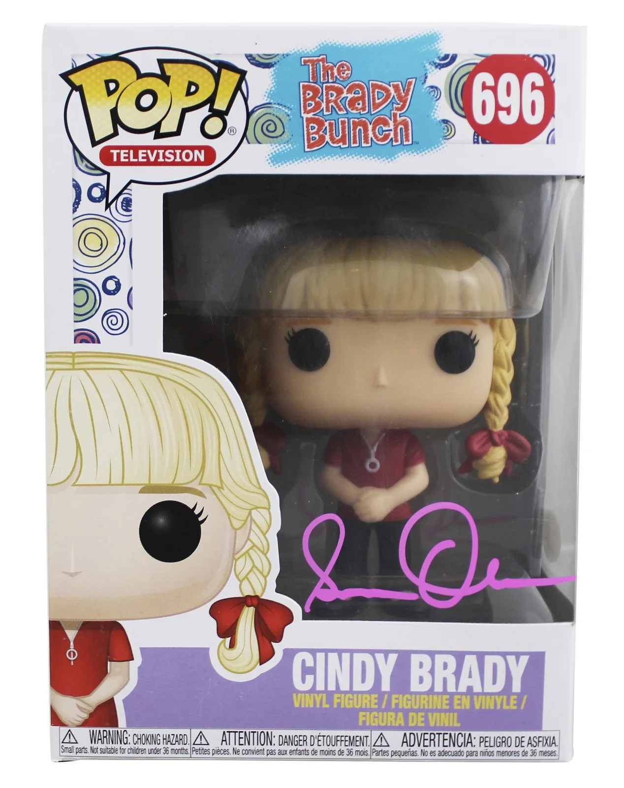 Susan Olsen — Susan Olsen Brady Bunch Signed Cindy #696 Funko Pop Vinyl Figure JSA #AE68579