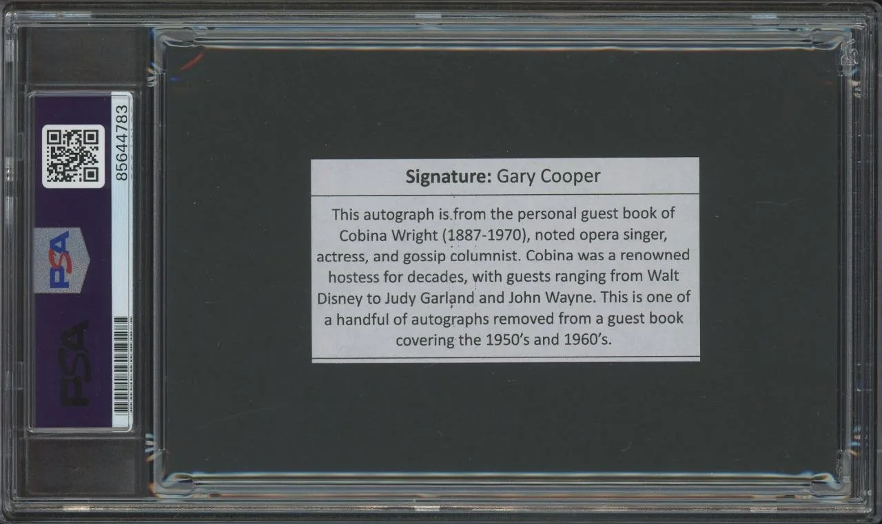 Gary Cooper — GARY COOPER (1901-1961) autograph cut | "High Noon" - signed PSA/DNA certified!, image 2