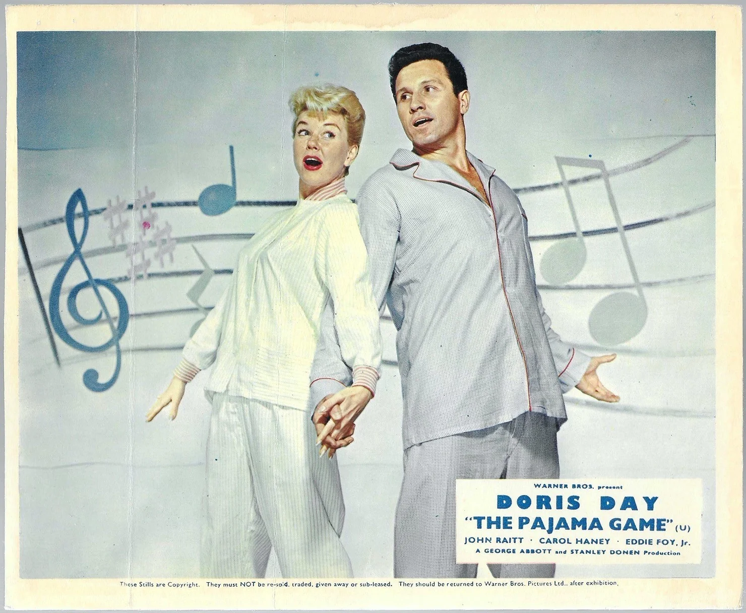 Pajama Game 7x ORIGINAL UK FOH Lobby Cards Doris Day Bob Fosse 1957, изображение 3