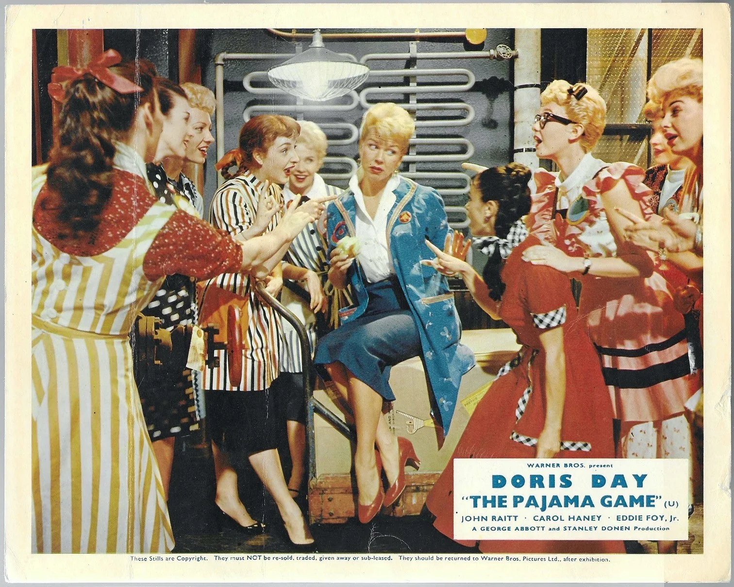 Pajama Game 7x ORIGINAL UK FOH Lobby Cards Doris Day Bob Fosse 1957, изображение 4