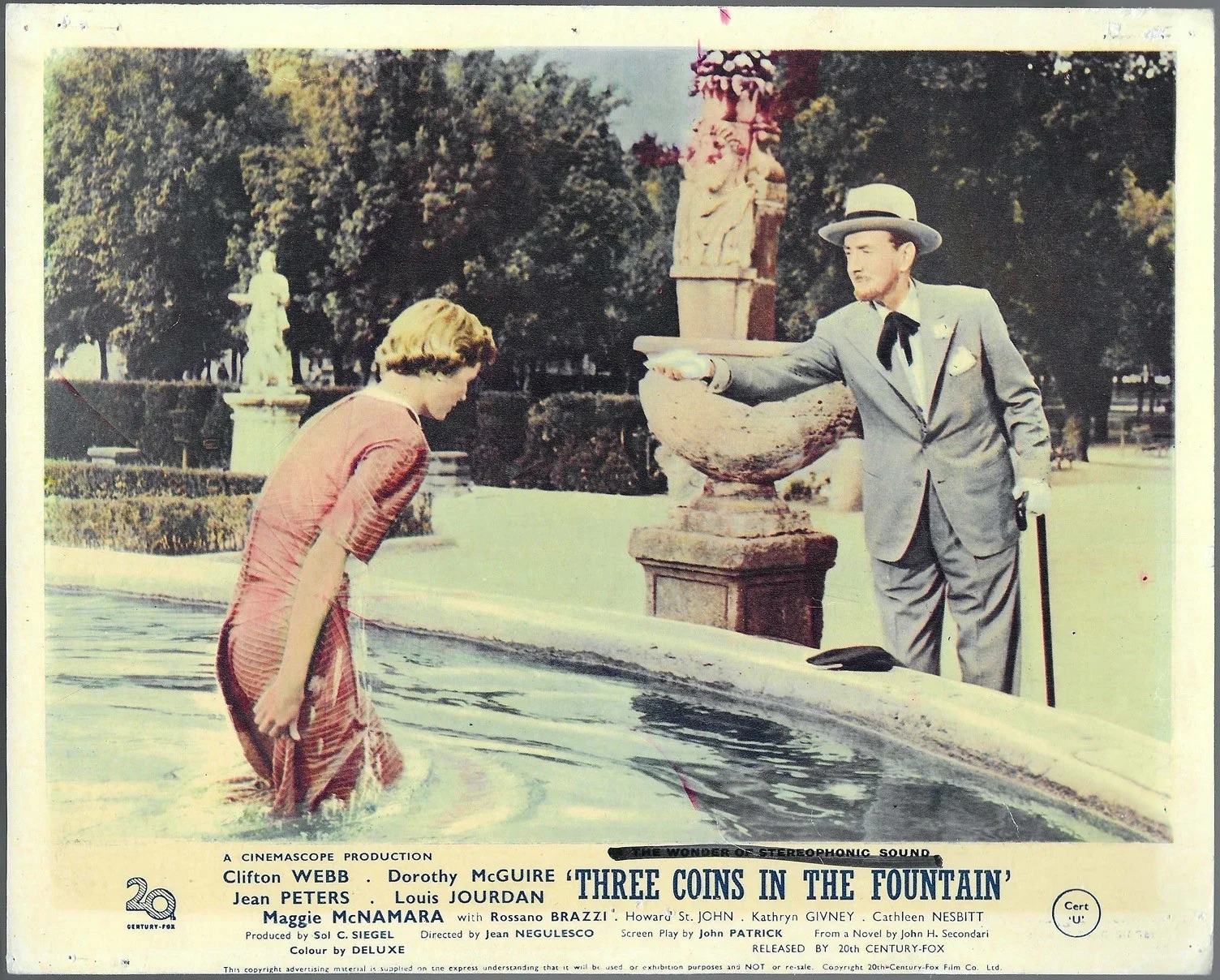 Three Coins in the Fountain 7x ORIGINAL UK FOH Lobby Cards Clifton Webb 1954, изображение 2
