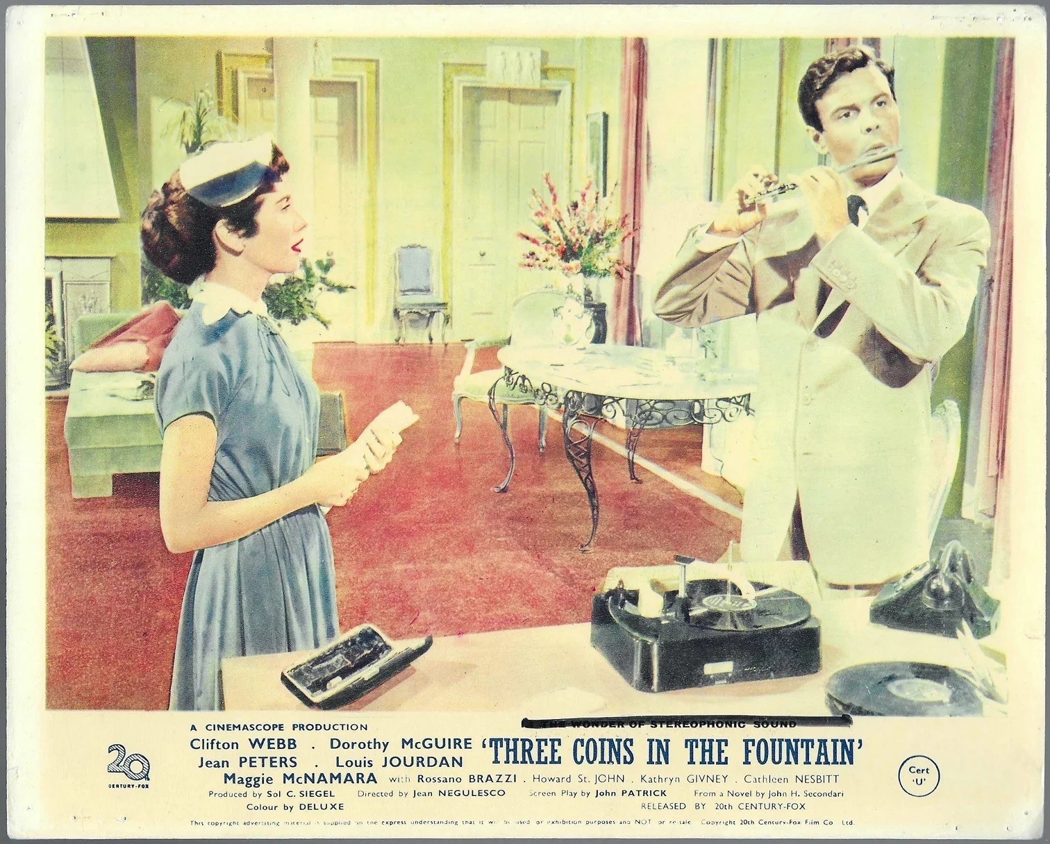 Three Coins in the Fountain 7x ORIGINAL UK FOH Lobby Cards Clifton Webb 1954, изображение 3