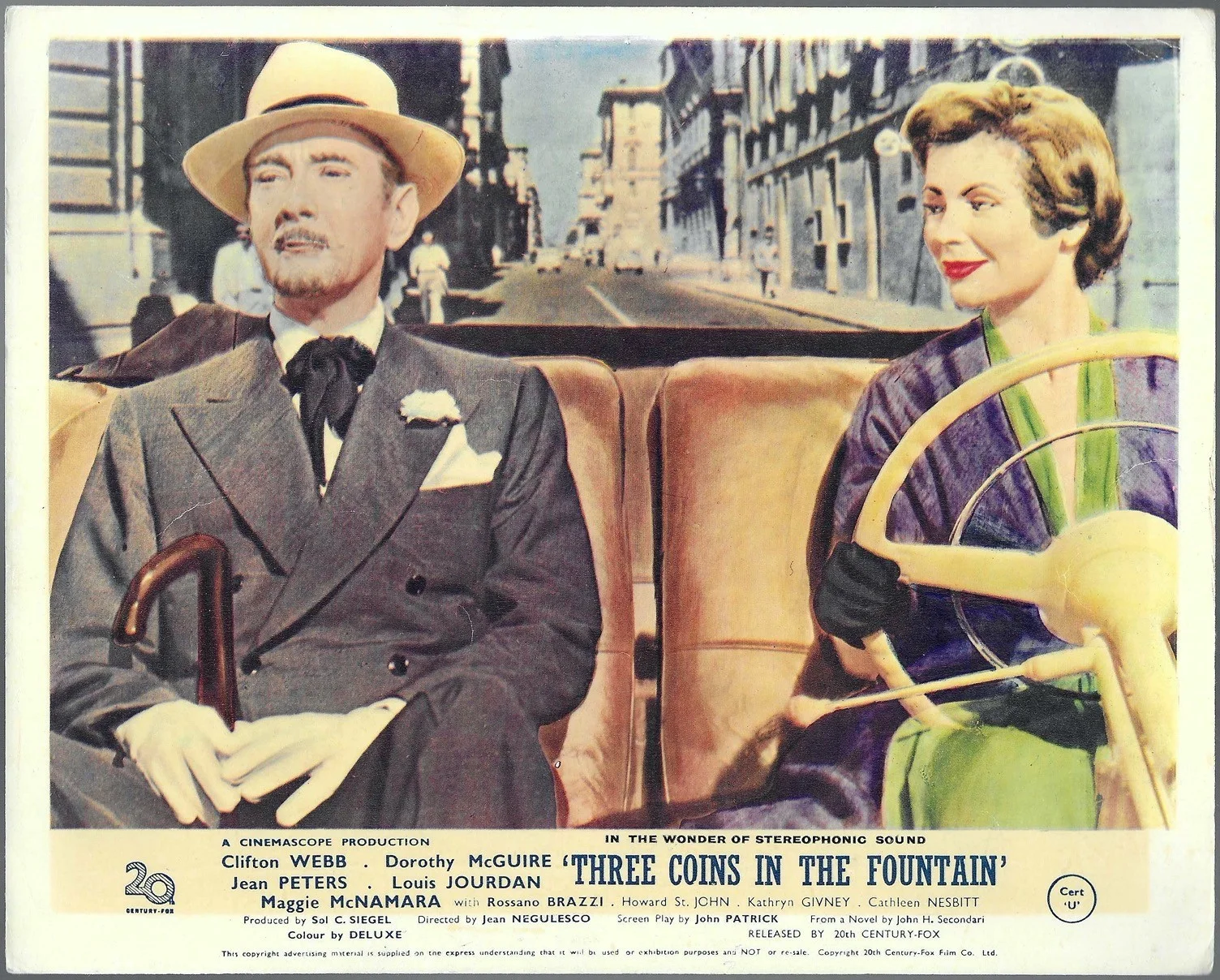 Three Coins in the Fountain 7x ORIGINAL UK FOH Lobby Cards Clifton Webb 1954, изображение 5