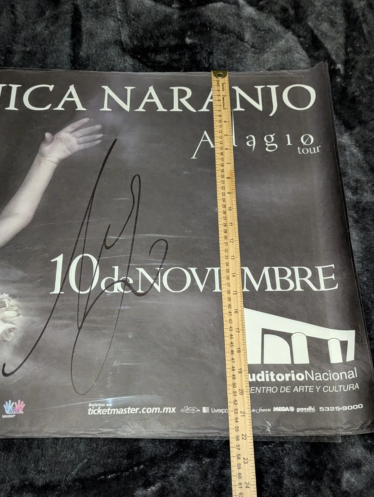 Monica Naranjo Tour Adagio Signed Poster - Mexico Audiotorio Nacional 32" X 22", изображение 3