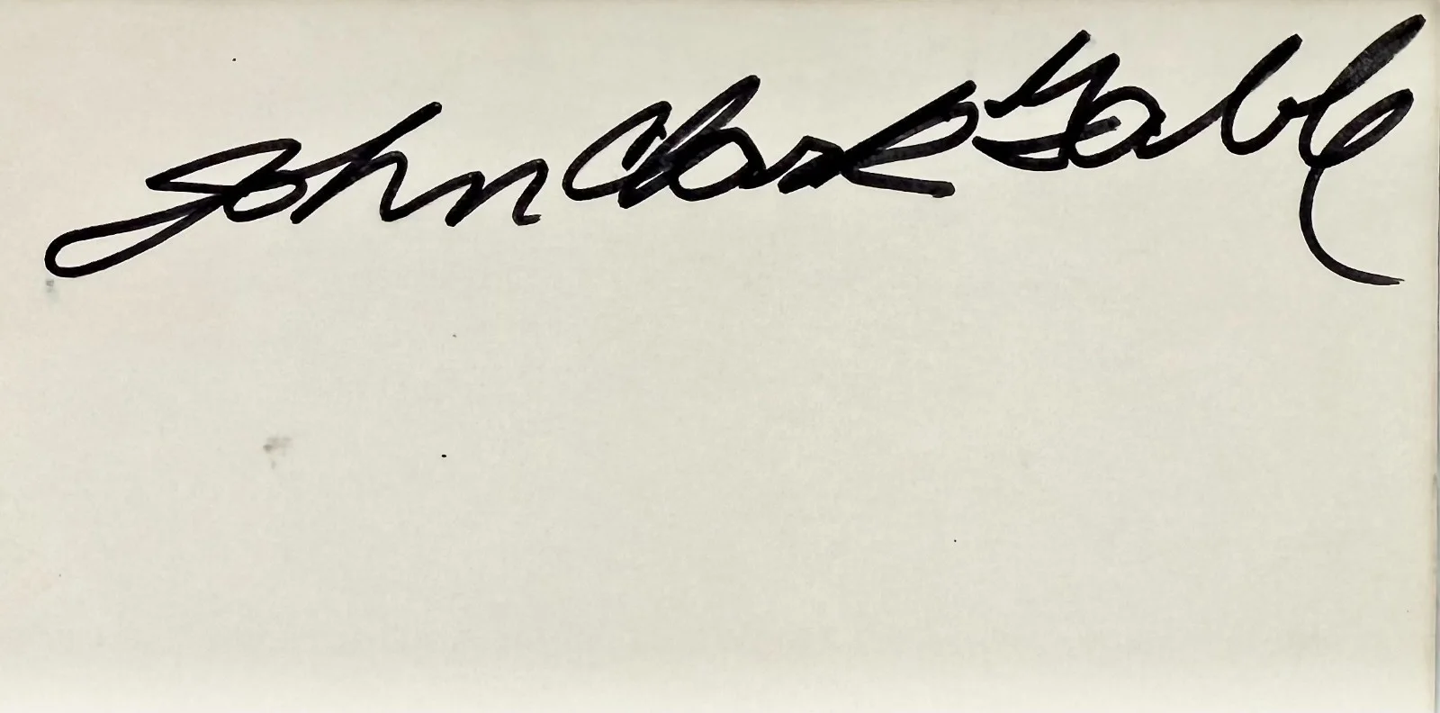 John Clark Gable — JOHN CLARK GABLE Signed Autographed 4"x 6" INDEX CARD Aliens from Uranus BAD JIM, image 2