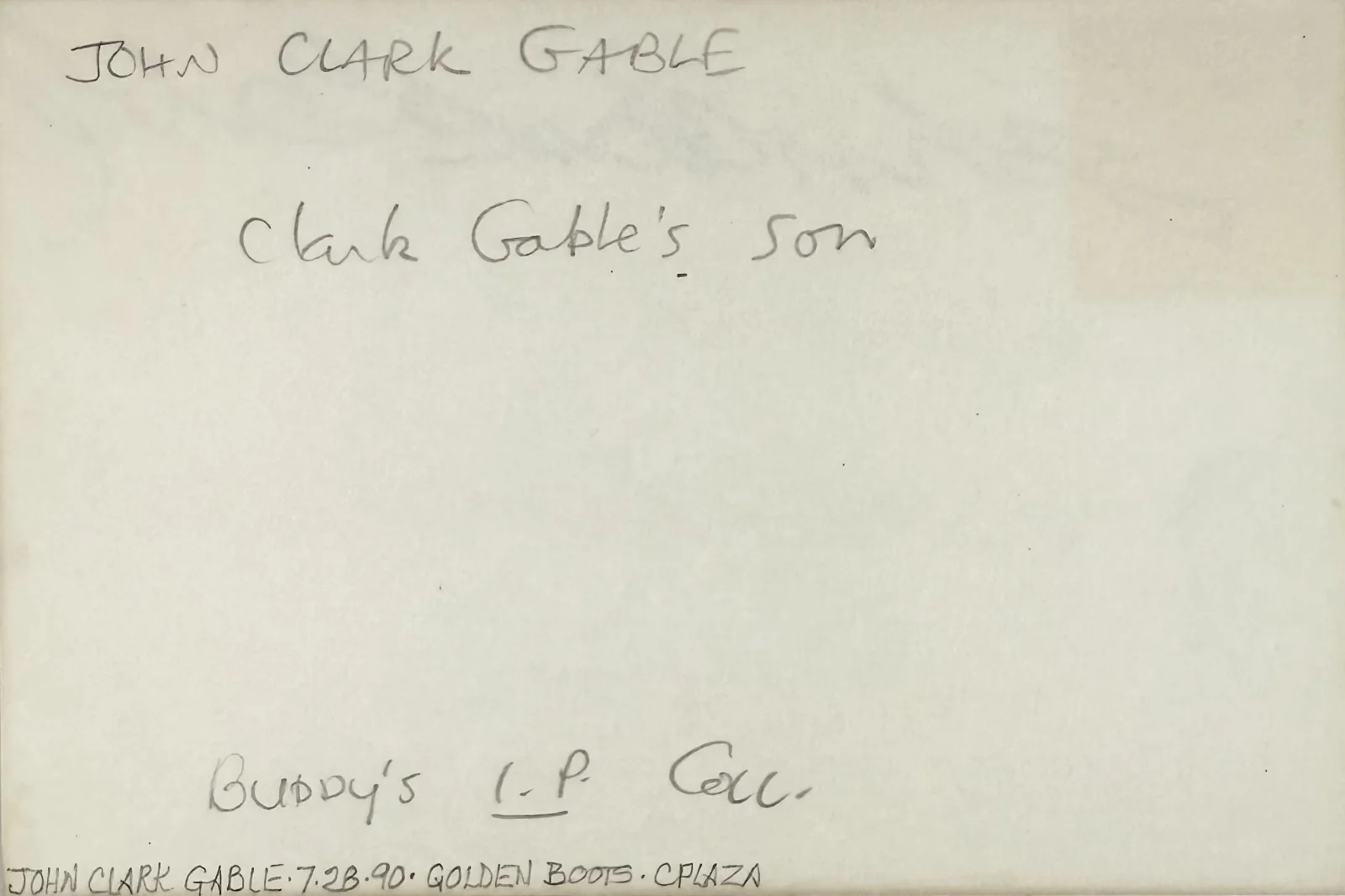 John Clark Gable — JOHN CLARK GABLE Signed Autographed 4"x 6" INDEX CARD Aliens from Uranus BAD JIM, image 3