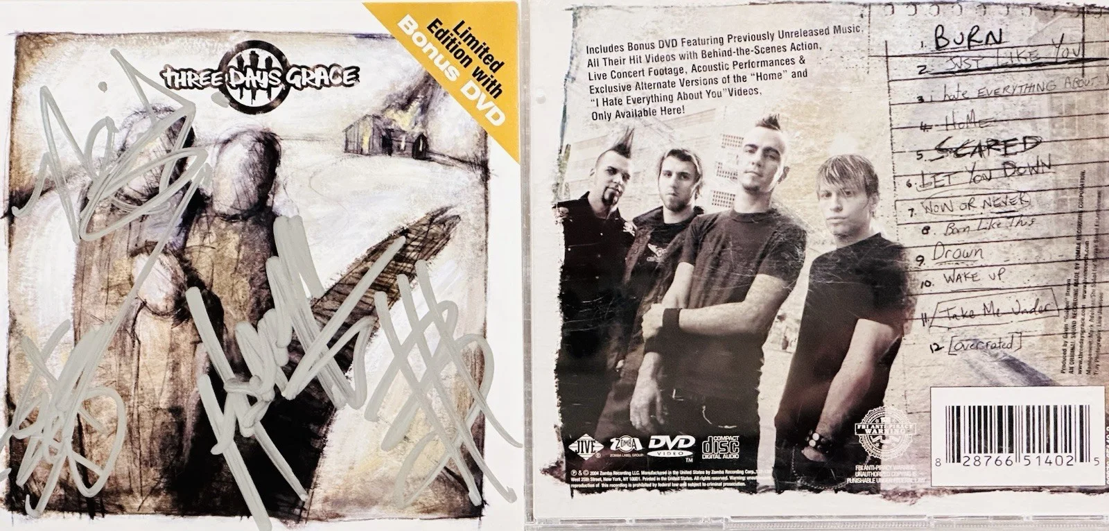 THREE DAYS GRACE Rare Authentic Signatures CD & DVD Limited Edition SELF TITLE, изображение 5