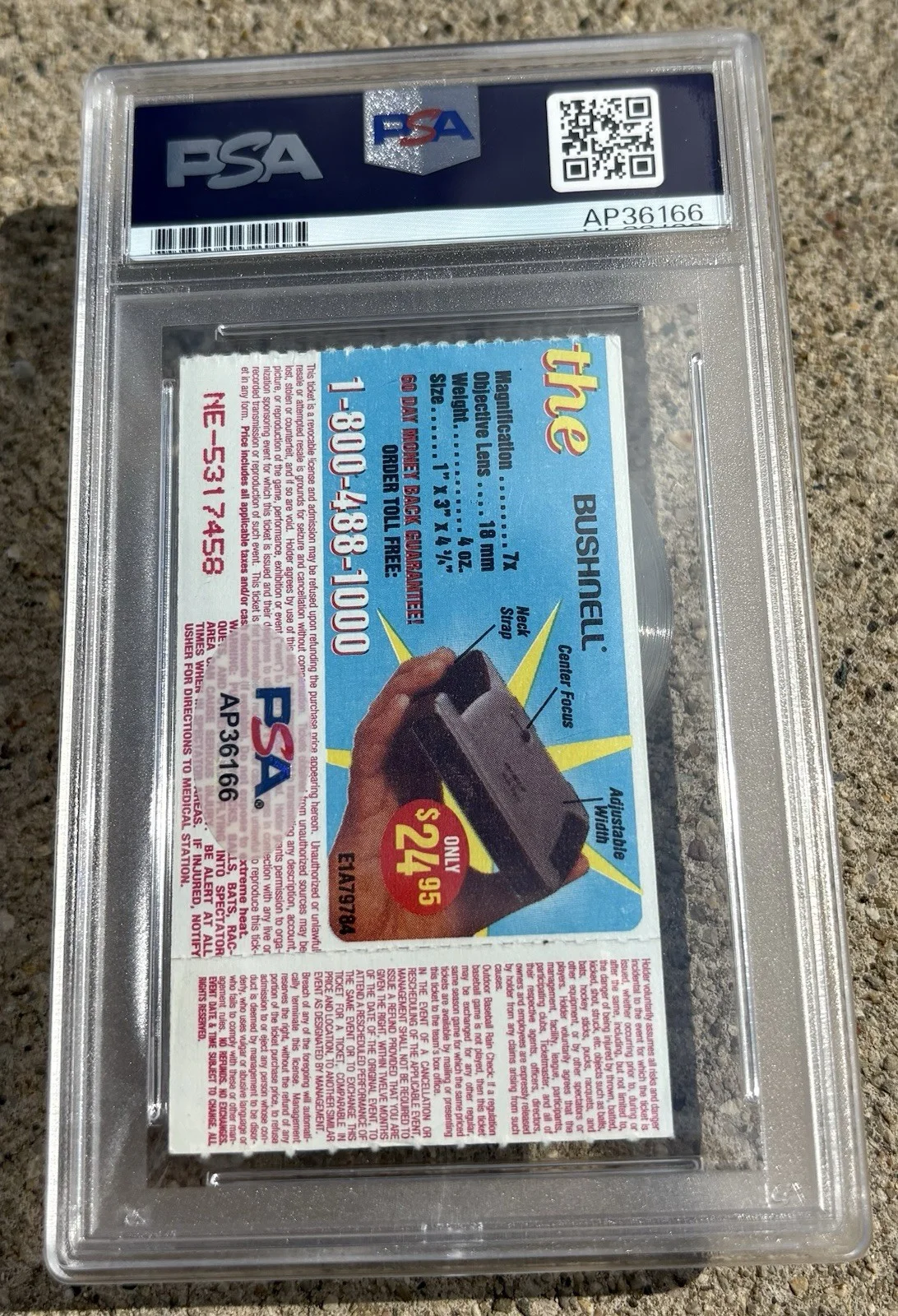 WEIRD AL YANKOVIC SIGNED Ticket Stub PSA/DNA Auto Slabbed, image 3