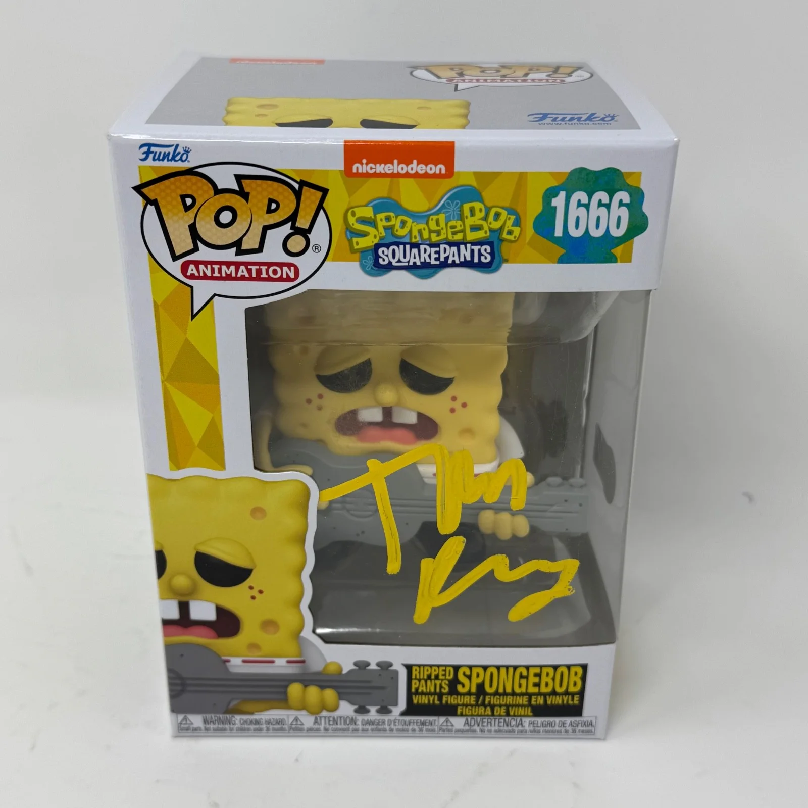 Tom Kenny — Tom Kenny Signed Spongebob Squarepants Ripped Pants Spongebob Funko Pop BAS COA, image 2